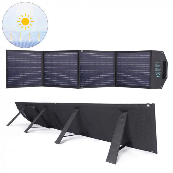 &Icirc;ncărcător solar 100W pliabil USB C 2x USB PD QC negru SC009-V2 Choetech