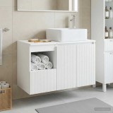 Cumpara ieftin Set dulap baie 2 buc. Alb foarte lucios 79,5 x 41 x 80 cm