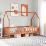 VidaXL Cadru pat de copii, maro ceruit, 90x200 cm, lemn masiv de pin