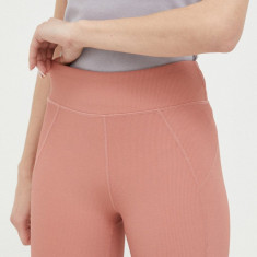 4F pantaloni scurti femei, culoarea roz, neted, high waist