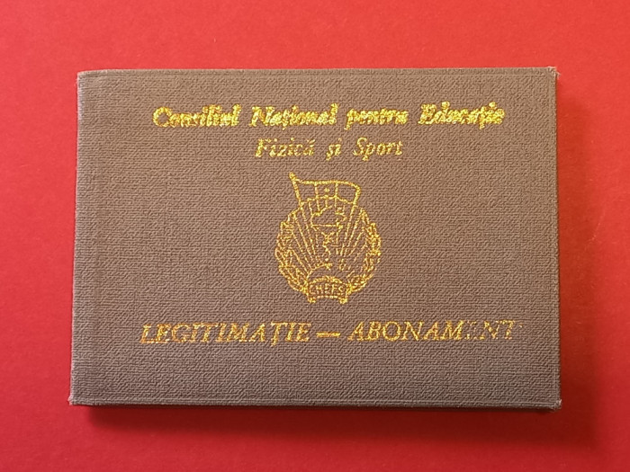 Legitimatie-Abonament - Intrare Libera la toate manifestatiile Sportive