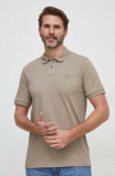 BOSS Orange tricou polo bărbați, culoarea maro, uni 50507803