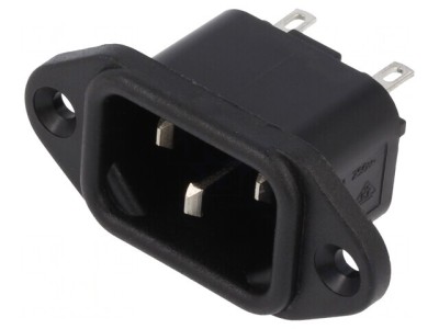 Conector Alimentare AC Tată 10A 250V IEC 60320 foto