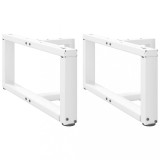 VidaXL Picioare pentru măsuță de cafea &icirc;n formă de T, 2 buc., alb, 70x25x(30-31) cm, oțel