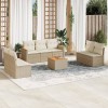 Gossi set canapele de gradina, 8 piese, cu perne, bej, poliratan