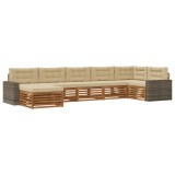 vidaXL Set de canapele de exterior cu pernă 7 pcs Natural și Bej 3383641