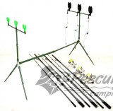 Kit 02 Complet Pescuit 3 Lansete 3 Mulinete Si Rod Pod Full Echipat