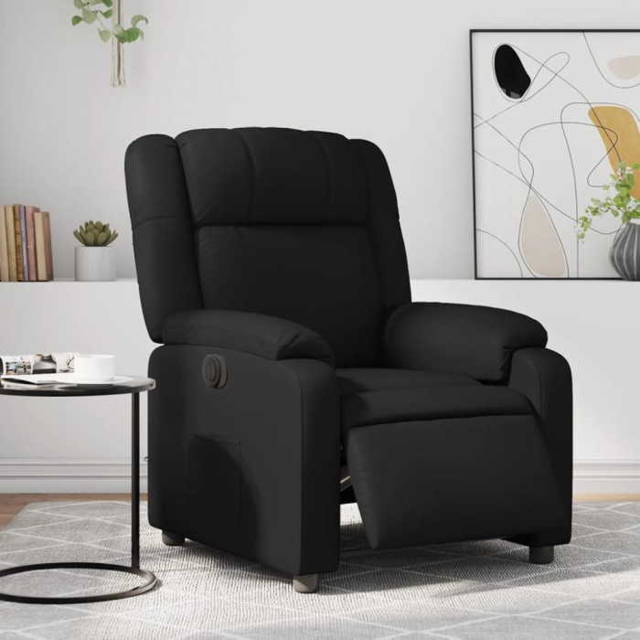 vidaXL Fotoliu rabatabil electric, negru, piele ecologică 3205136