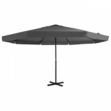 Umbrelă de soare cu st&acirc;lp aluminiu, antracit, 500 cm