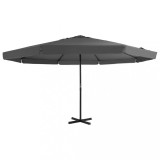 Umbrelă de soare cu st&acirc;lp aluminiu, antracit, 500 cm