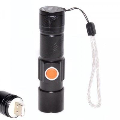 Mini Lanterna LED 3W Zoom Incarcare Directa USB 19A036 XXM foto