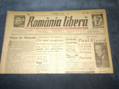 ZIAR ROMANIA LIBERA 1 NOIEMBRIE 1945 foto