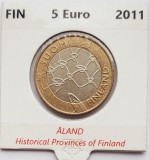 2254 Finlanda 5 euro 2011 Historical Provinces Series - &Aring;land km 177, Europa