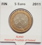 2254 Finlanda 5 euro 2011 Historical Provinces Series - &Aring;land km 177, Europa