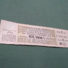 CUPOANE DE TREZORERIE CU REDUCERE 1926 UNGARIA