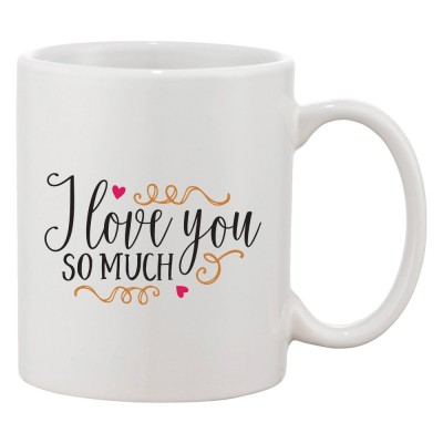 Cana alba personalizata &amp;#039;I love you so much&amp;#039;, INOVATIX&amp;reg;. 330ml foto