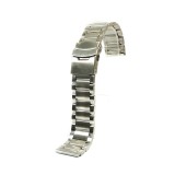 Cumpara ieftin Bratara de ceas Argintie cu butoane laterale si siguranta 22mm MT4762