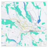 Harta decorativa pentru perete Iasi, Stil Modern, 65x65 cm, PVC rezistent la apa