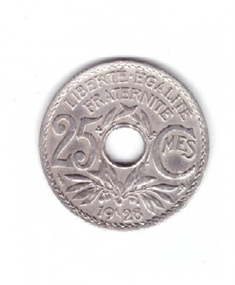 Moneda Franta 25 centimes 1928, stare foarte buna, curata foto