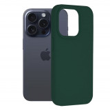 Husa pentru iPhone 15 Pro, Techsuit Soft Edge Silicone, Dark Green