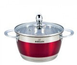 Cumpara ieftin Cratita din inox, 4.6l, 22cm, capac sticla termorezistent, inclusiv inductie, Bohmann, Rosie