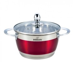 Cratita din inox, 5.9l, 24cm, capac sticla termorezistent, inclusiv inductie, Bohmann, Rosie foto