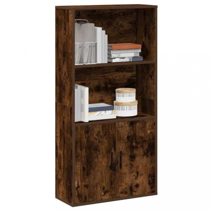 Gossi biblioteca, stejar fumuriu, 60x24x120 cm, lemn prelucrat