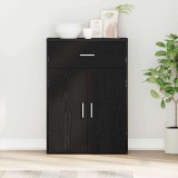 Cumpara ieftin Bufet cu sertar cu raft cu depozitare cu ușă Stejar negru 79 x 38 x 80 cm Lemn compozit