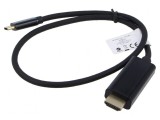 Cablu adaptor USB 3.2 la HDMI 0,5m cu mufă USB-C aurită, negru