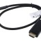 Cablu adaptor USB 3.2 la HDMI 0,5m cu mufă USB-C aurită, negru