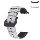 Curea din piele naturala, compatibila Samsung Galaxy Watch Ultra2, telescoape normale, 22mm, Alb/Gri