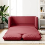 Canapea extensibilă 2 &icirc;n 1, roșu vin, 112x174x55 cm piele eco