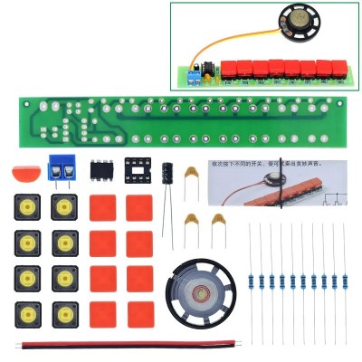 Kit DIY cu componentele NE555 pentru pian electronic foto