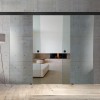 Usa culisanta Boss &reg; Duo Black, 85+85x215 cm, sticla Gri securizata, glisanta in ambele directii, Modern Glass Art