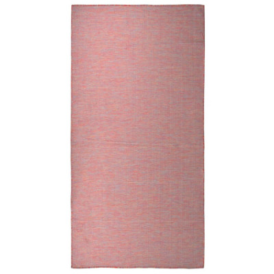 Covor de exterior, rosu, 100x200 cm, tesatura plata GartenMobel Dekor foto