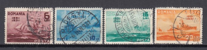 ROMANIA 1931 LP 90 SEMICENTENARUL MARINEI SERIE STAMPILATA