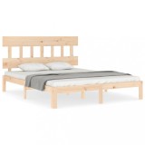 Cumpara ieftin Cadru de pat cu tablie, king size, lemn masiv
