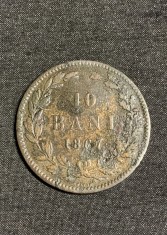 Moneda 10 bani 1867 Heaton foto