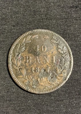Moneda 10 bani 1867 Heaton foto