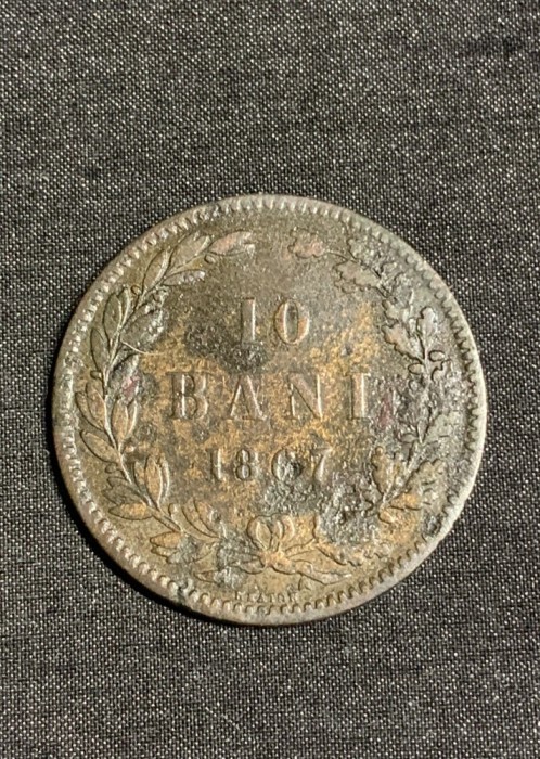 Moneda 10 bani 1867 Heaton