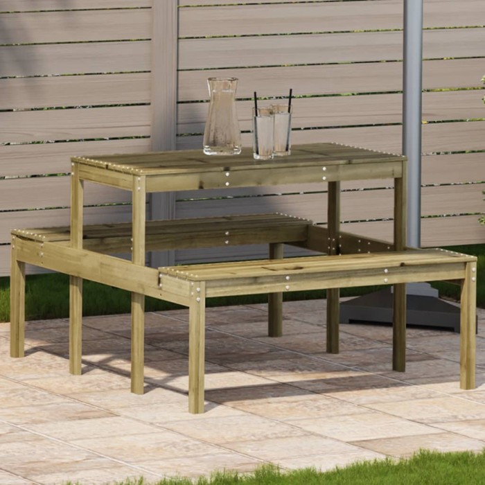 vidaXL Masă de picnic, 110x134x75 cm, lemn impregnat de pin 832561