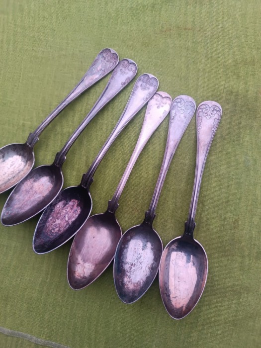 Set de 6 linguri argintate, marcate, provenienta suedeza