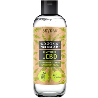 Apă micelara demachianta cu ulei natural de c&amp;acirc;nepă cu CBD, 100% vegan, Revers, 500ml foto