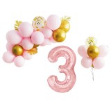 Cumpara ieftin Set party, 31 baloane latex si folie, aranjament Cifra 3, inaltime 70 cm