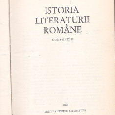 G. CALINESCU - ISTORIA LITERATURII ROMANE ( COMPENDIU )