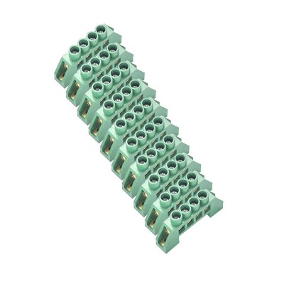 Set 10 bucati bloc terminal electric, verde, 4 orificii foto
