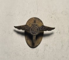 Insigna Regalista Aviatie Pilot Militar Carol II RARA Superba Miniatura