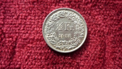 1/2 FRANCI 1958 ARGINT ***** foto