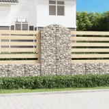 vidaXL Coș gabion arcuit, 100x30x180/200 cm, fier galvanizat 153429
