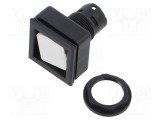 Comutator negru acționat prin apăsare SCHLEGEL QUARTRON-JUWEL&reg; IP66 24x24mm